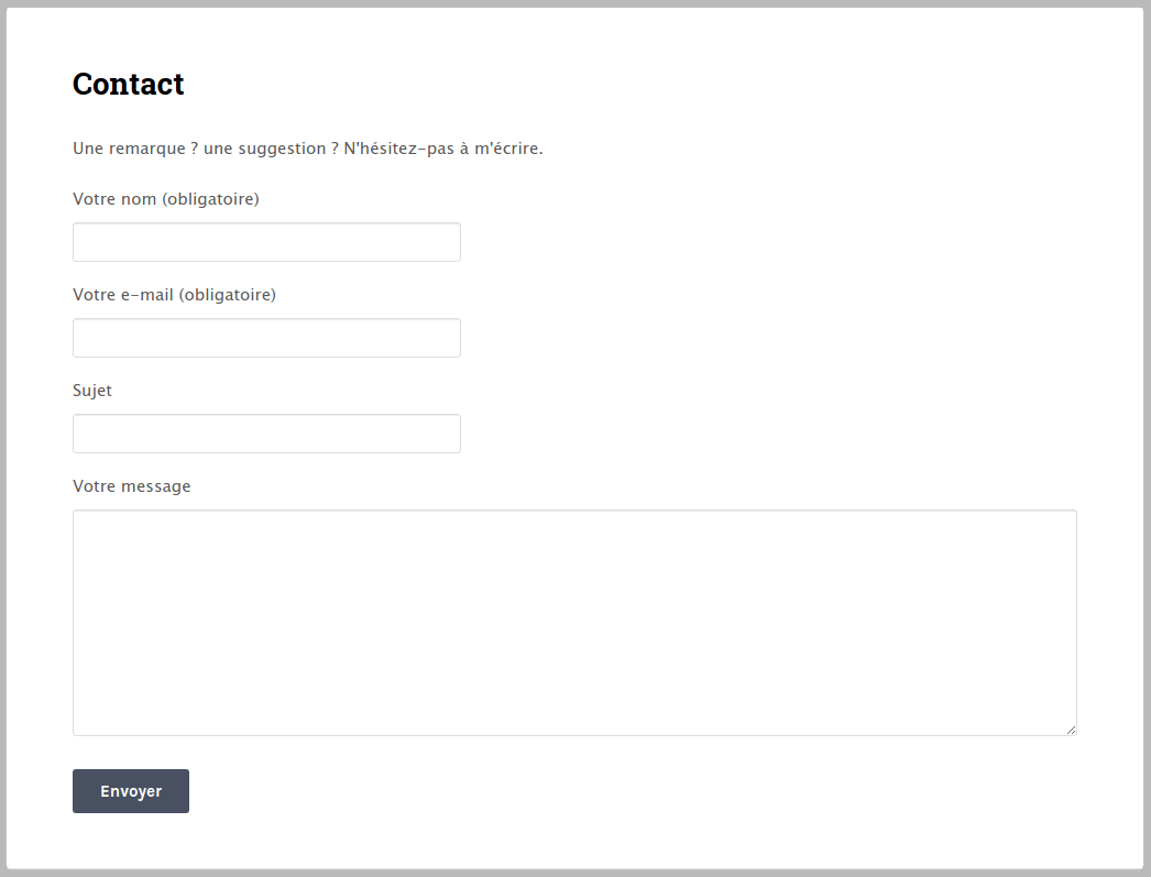 formulaire de contact